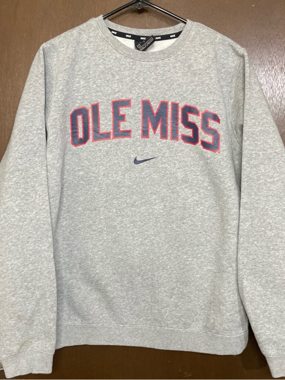 Nike Ole Miss Crewneck Sweatshirt Size Small Gray Pullover